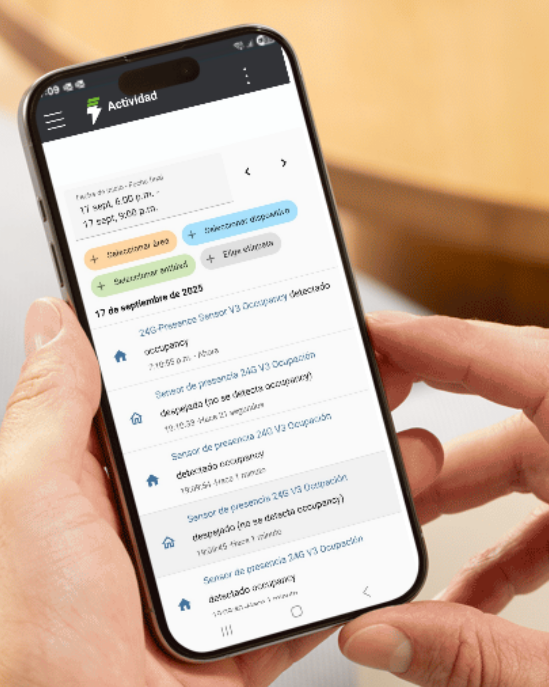 Interfaz de Kilowattia Control mostrando monitoreo en tiempo real